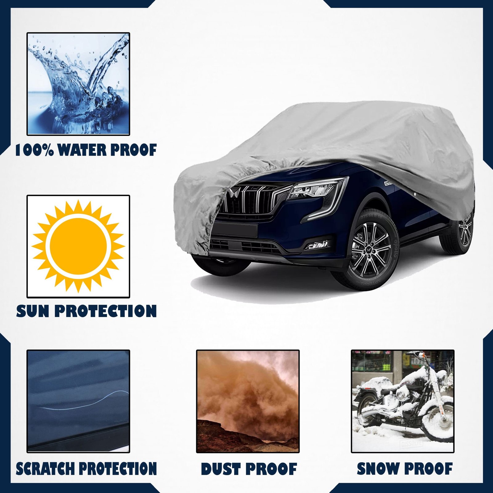 Mahindra XUV 700 Car Body Cover  Heavy Duty 100% Waterproof Car Body Cover  For Mahindra XUV 700